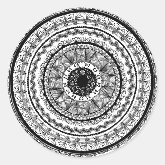 Zendala "ijdelheid" ronde Sticker (Voorkant)
