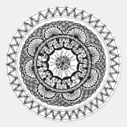 Zendala "Ona" ronde Sticker (Voorkant)