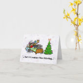 Zendamateur in bed kerstkaart kaart (Gele Bloem)