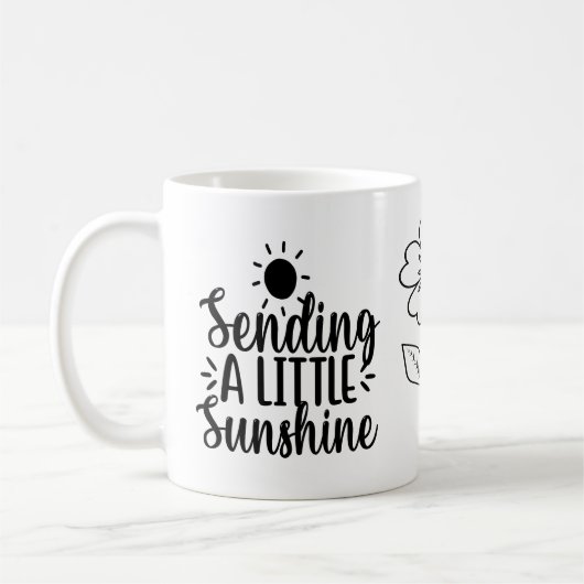 Zendend een weinig zonneschijn, Inspirerend Mok va (Links)