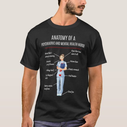 Zendige ANATOMIE VAN EEN PSYCHIATRISCHE EN MENTELE T-shirt (Voorkant)
