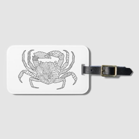 Zendoodle Crab Bagagelabel (Voorkant (horizontaal))
