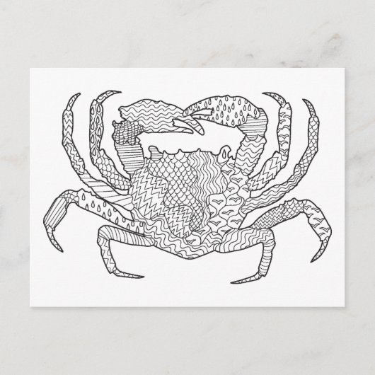 Zendoodle Crab Briefkaart (Voorkant)