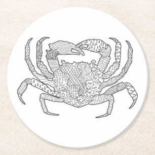 Zendoodle Crab Ronde Kartonnen Onderzetter