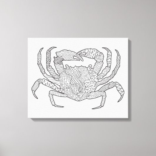 Zendoodle krab 6 canvas afdruk (Voorkant)