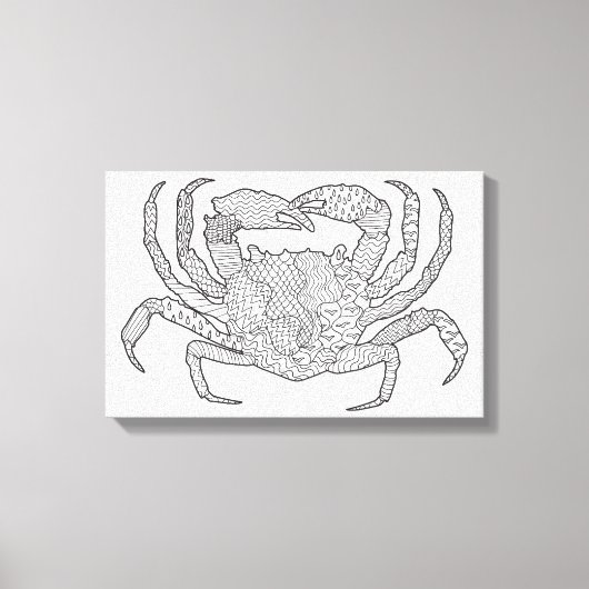 Zendoodle krab 6 canvas afdruk (Voorkant)