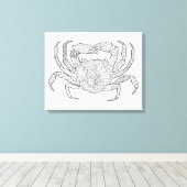 Zendoodle krab 6 canvas afdruk (Insitu (Houten vloer))