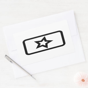 Zener-Kaart Holle 5 puntige ster Rechthoekige Sticker