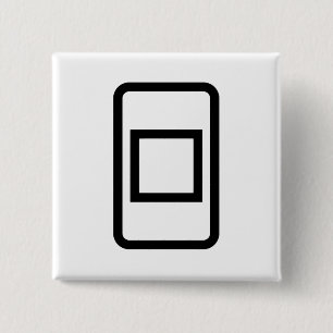 Zener-Kaart Holle vierkant Vierkante Button 5,1 Cm
