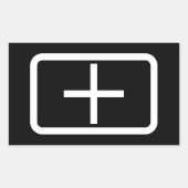 Zener-Kaart | plusteken Rechthoekige Sticker (Voorkant)