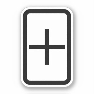 Zener-Kaart   plusteken Sticker