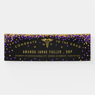 Zenhuisarts Afstuderen Banner Paars & Gold