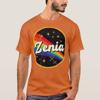 Zenia regenboog in ruimte  grunge stijl t-shirt