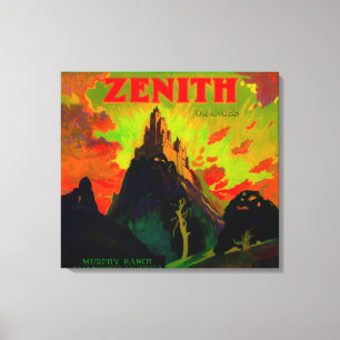 Zenith Oranje LabelWhittier, CA Canvas Afdruk