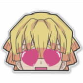 Zenitsu Peeker Sticker – Demon Slayer Vinyl Decal (Voorkant)