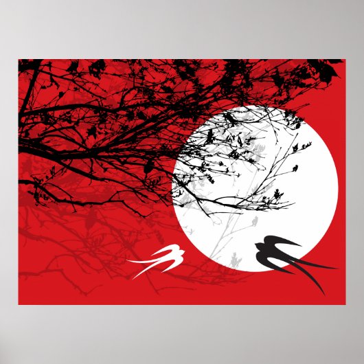 Zenrood Poster in moonlight (Voorkant)