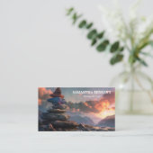 Zenstenen massagetherapeut visitekaartje (Staand voorkant)