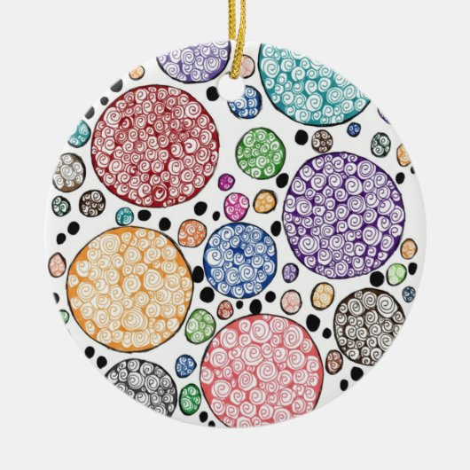 Zentangle circles pattern keramisch ornament (Voorkant)
