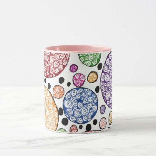 Zentangle circles pattern mok (Midden)