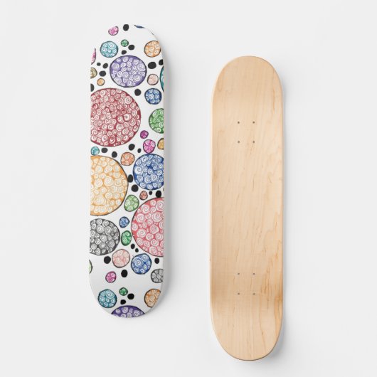 Zentangle circles pattern skateboard (Voorkant)