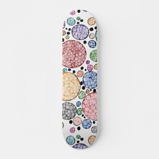 Zentangle circles pattern skateboard (Voorkant)