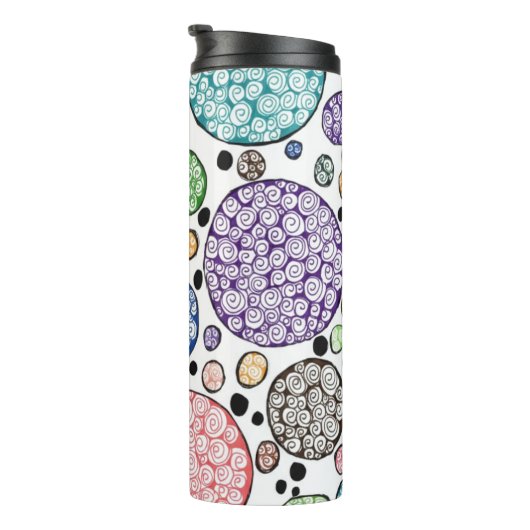 Zentangle circles pattern thermosbeker (Geroteerd rechts)