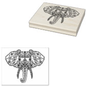 Zentangle Geïnspireerd Olifant 2 Rubberstempel (Gestempeld)