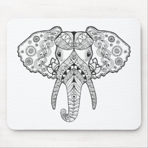 Zentangle geïnspireerd olifant muismat