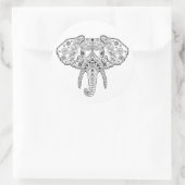 Zentangle geïnspireerd olifant ronde sticker (Tas)