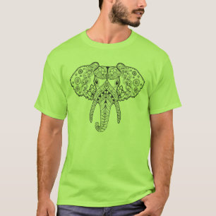 Zentangle geïnspireerd olifant t-shirt