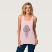 Zentangle geïnspireerd olifant tanktop (Volledige Voorkant)