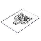 Zentangle Geïnspireerde Wolf Notitieboek (Linkerzijde)