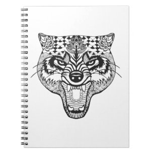 Zentangle Geïnspireerde Wolf Notitieboek