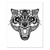 Zentangle Geïnspireerde Wolf Rubberstempel (Afrduk)