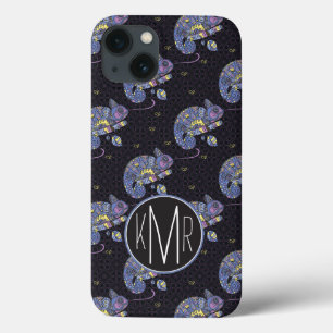 Zentangle Hagedis Monogram iPhone 13 Hoesje