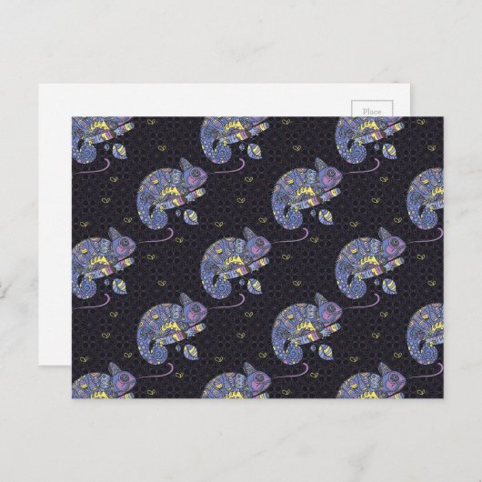 Zentangle Lizard Briefkaart (Voorkant / Achterkant)