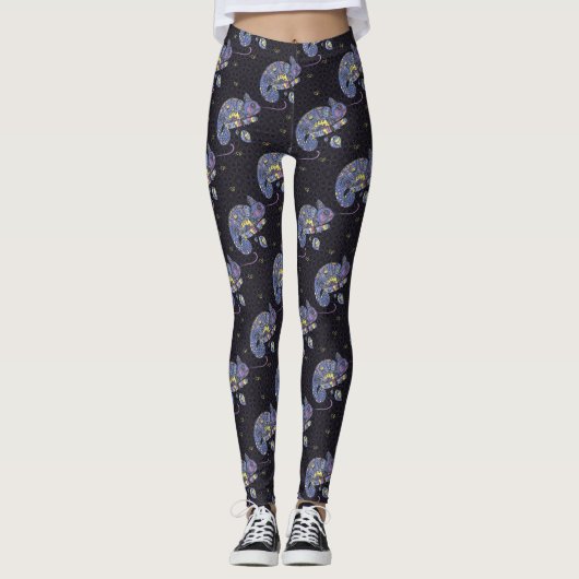 Zentangle Lizard Leggings (Voorkant)