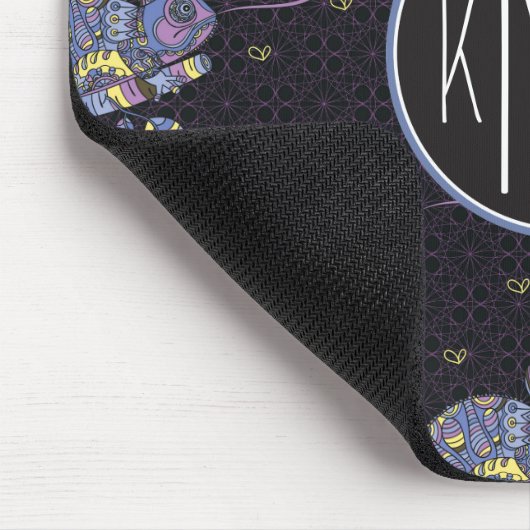 Zentangle Lizard | Monogram Muismat (Hoek)