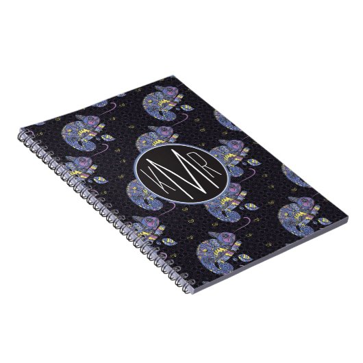 Zentangle Lizard | Monogram Notitieboek (Rechterzijde)