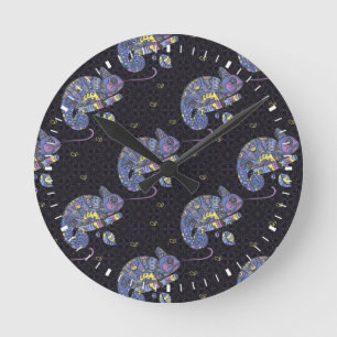 Zentangle Lizard Ronde Klok