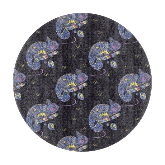 Zentangle Lizard Snijplank (Voorkant)