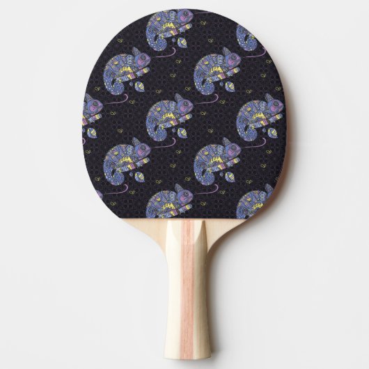 Zentangle Lizard Tafeltennisbatje (Voorkant)