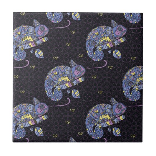 Zentangle Lizard Tegeltje (Voorkant)