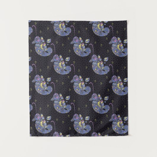 Zentangle Lizard Wandkleed (Voorkant)