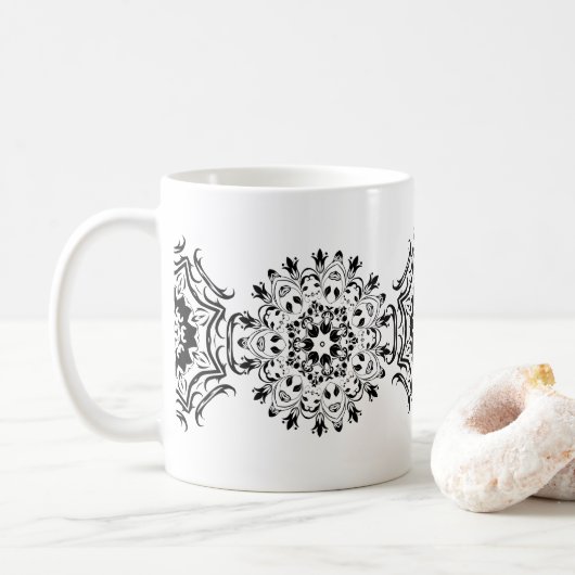 Zentangle Patronen Koffiemok (Met donut)