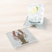 Zentangle Style Lobster Glazen Onderzetter (Schuin)