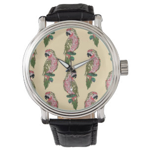Zentangle Style Parrots Horloge