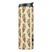 Zentangle Style Parrots | Monogram Thermosbeker (Gedraaid links)