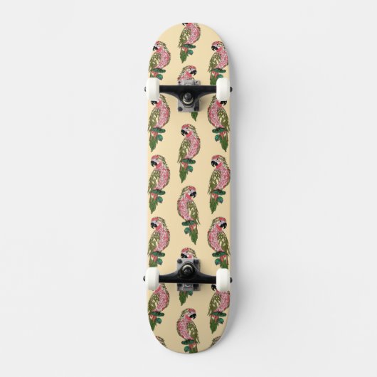 Zentangle Style Parrots Skateboard (Voorkant)