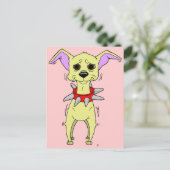 Zenuwachtige Cartoon Chihuahua Briefkaart (Staand voorkant)